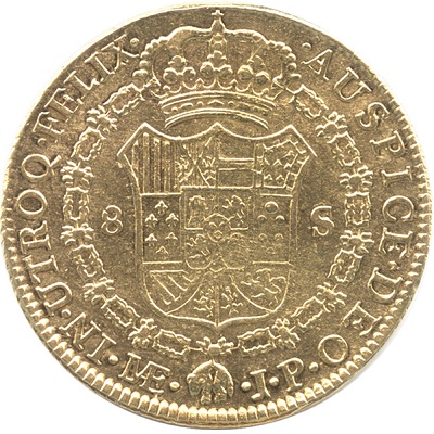 ペルーの8エスクード金貨