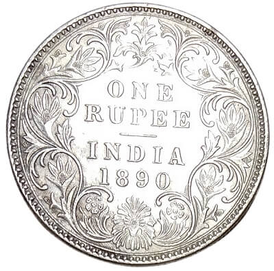 英領インド1ルピー銀貨